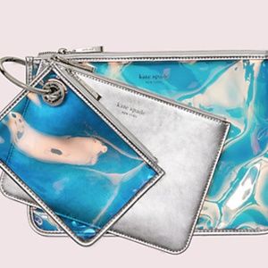 kate spade sam iridescent pouch trio